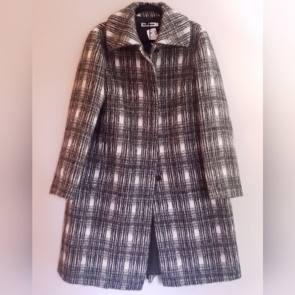 Jil Sander plaid mohair coat